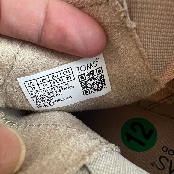Toms Womens Clare Wedge Ortholite Foam Insole Boot Sz 12 in Oatmeal Suede - Picture 12 of 15